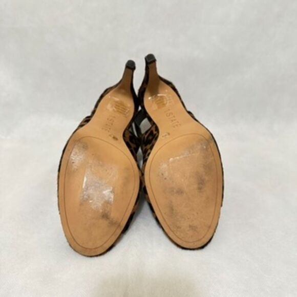 1. State Whiskey Multi Leopard Haircalf Peep Toe Shoe Heel Women 8.5M Heel 4" - Picture 5 of 5